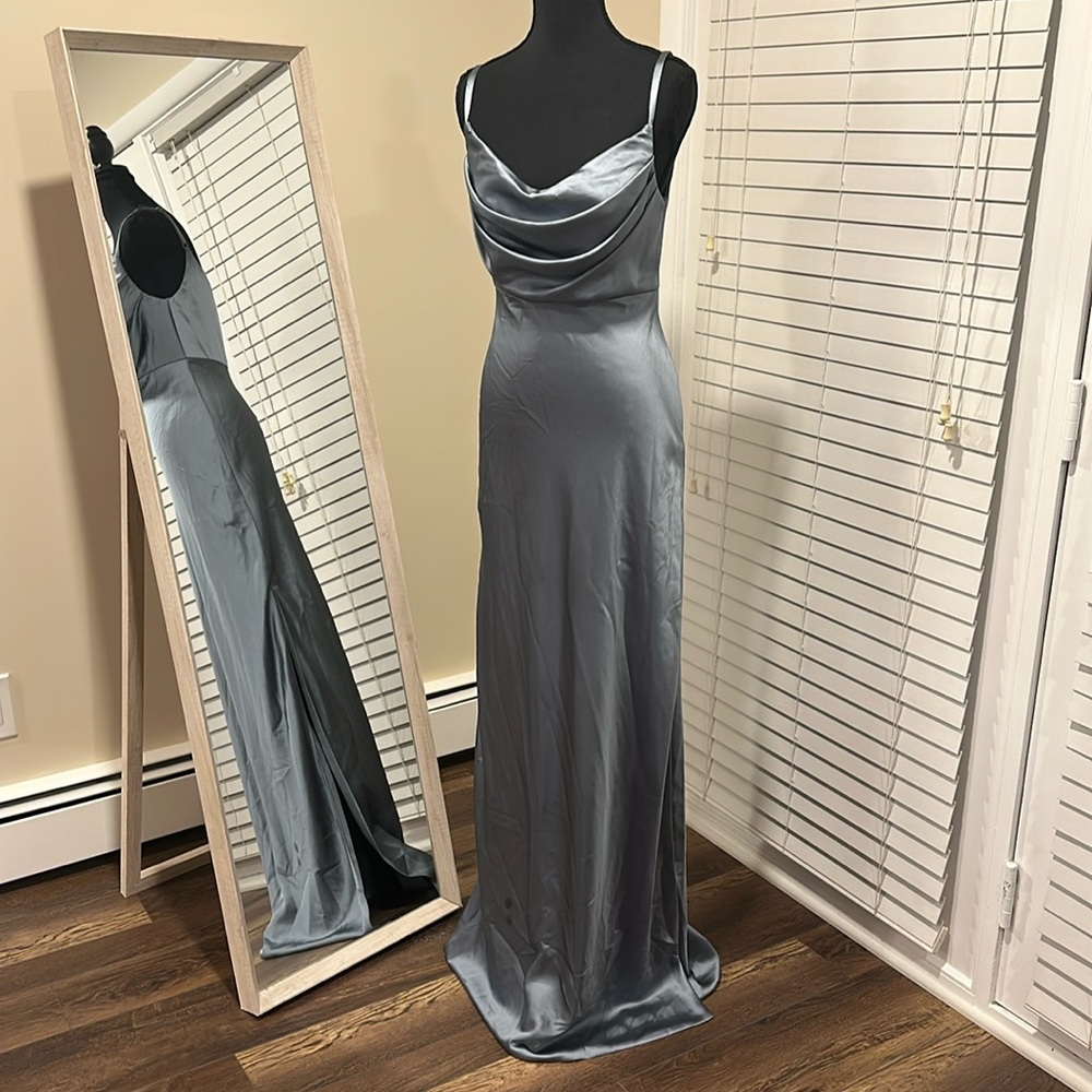 Revelry bridesmaid dress size 4 color dark silver